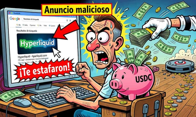 Anuncio falso de Google drena USD $550.000 a usuario de Hyperliquid, según especialista - DiarioBitcoin